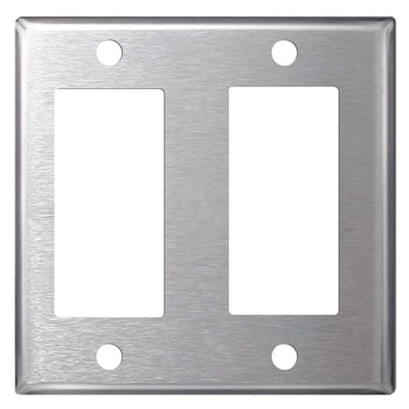 Electriduct Wall Plate, Number of Gangs: 2 Stainless Steel WP-ED-SS-2G-2R-5PK